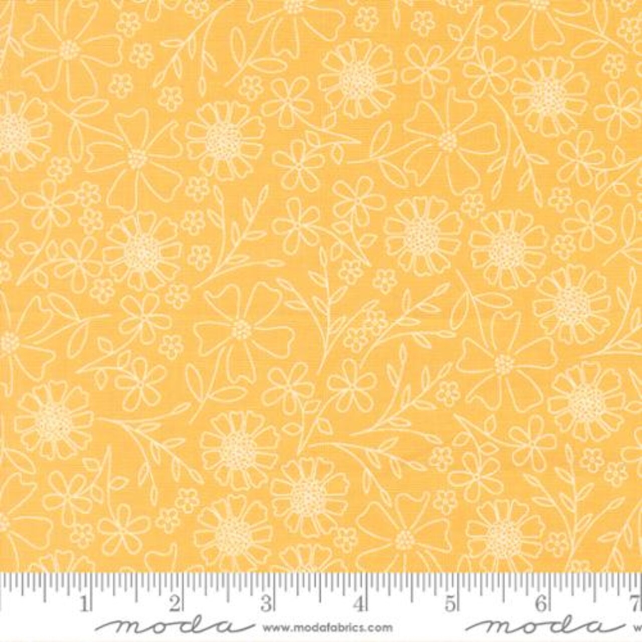 Fabric Moda Goldenrod Garden Sketch In the Garden by the Quarter Yard 29231-38
